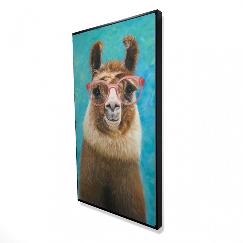 Lovable llama - 24"x48" Framed canvas