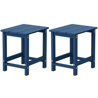 Outdoor Side Table Adirondack Tables Weather Resistant Patio Table Plastic Outdoor End Tables（Set Of Two）