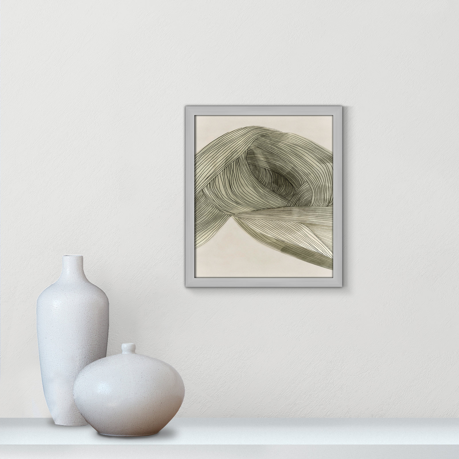 Arnell "Dreaming in Pastel I" Painting, Matte Silver, 15" H x 13" W x 0.75" D