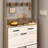 Shoe Storage Cabinet With 3 Doors 2 Drawers - Modern And Functional Large Space Adjustable Shelves Doors,-578607892