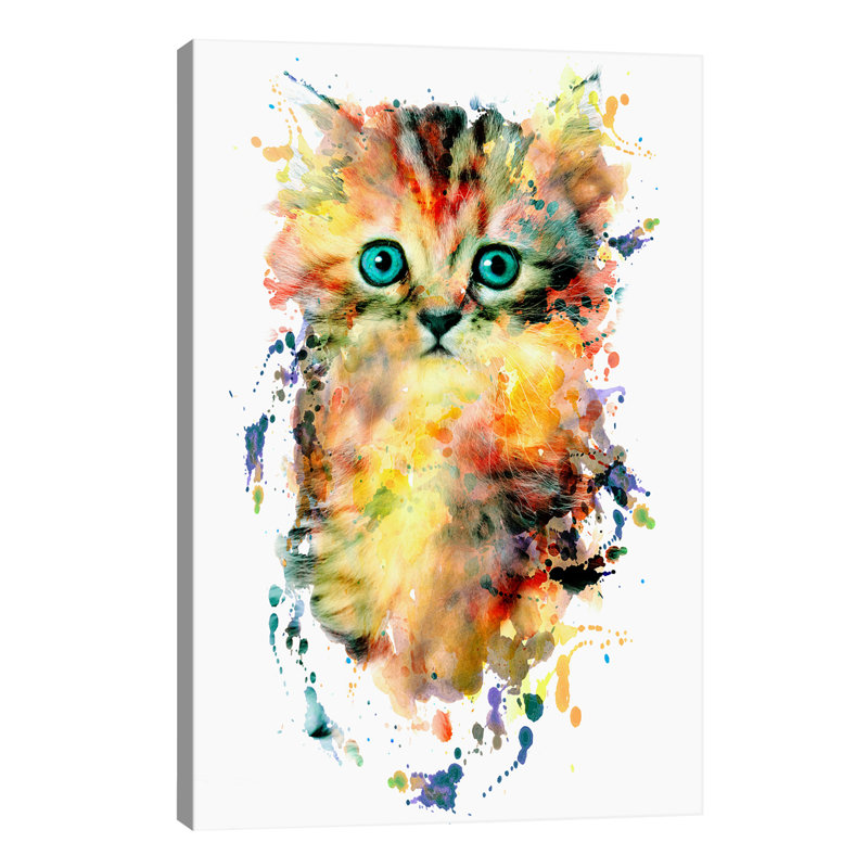 Kitten by Riza Peker - Painting on Canvas, 101.6 cm H x 66.04 cm W x 3.175 cm D