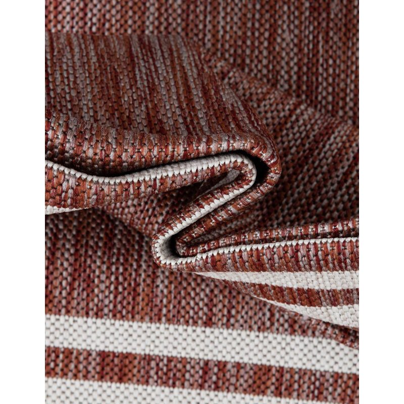 Tapis d'extérieur couleur rouille, Carré 7 pi 10 po