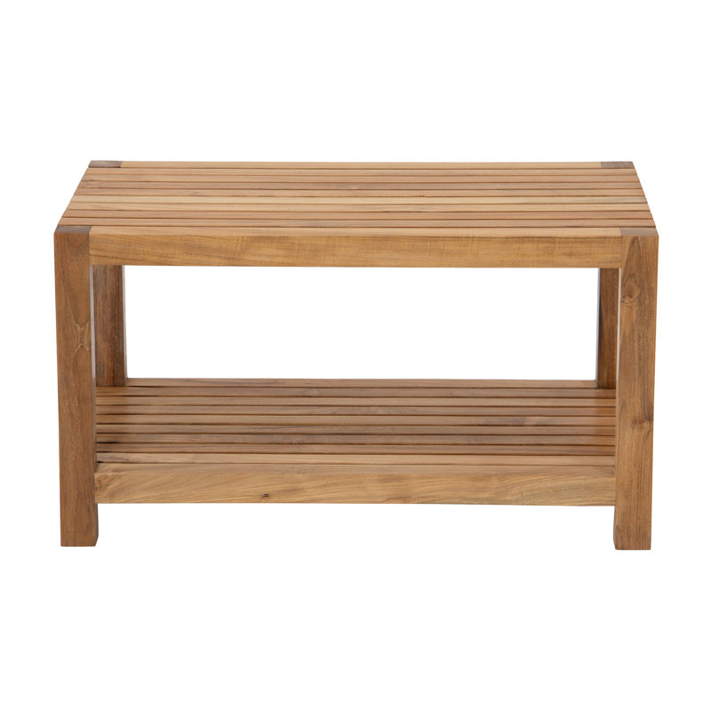 Genovieve Teak Shower Bench, 18" H x 12" W x 30" D