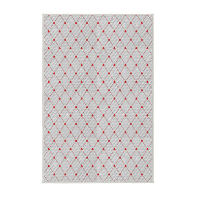 Tapis gris/rouge à motifs Billerica