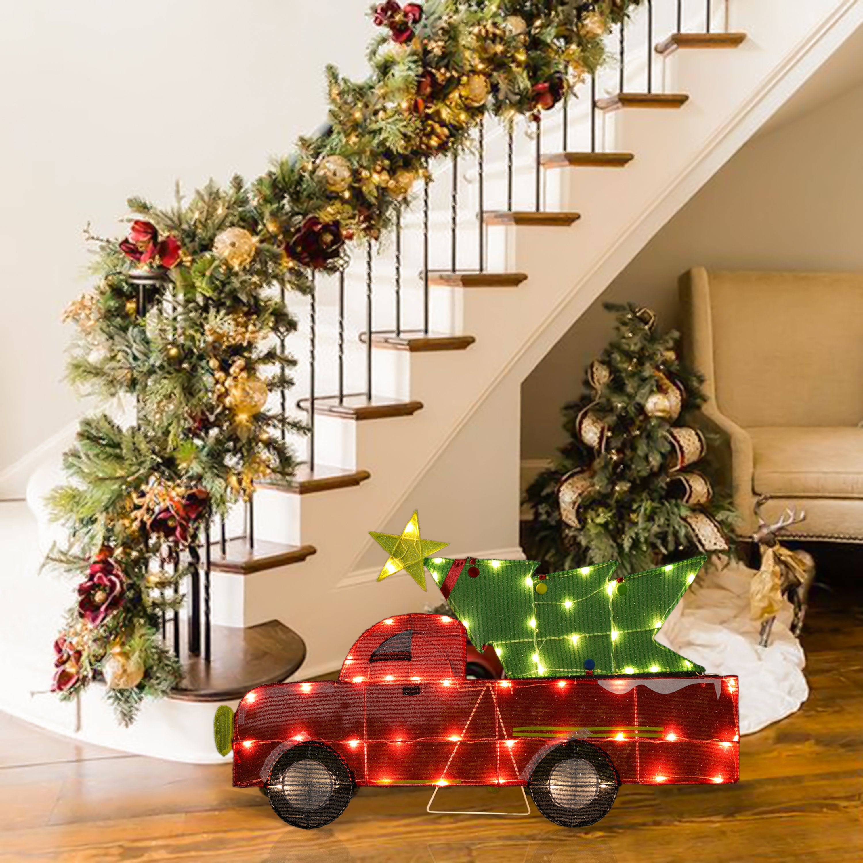 The Holiday Aisle® Truck and Christmas Tree Lighted Display  Reviews  Wayfair