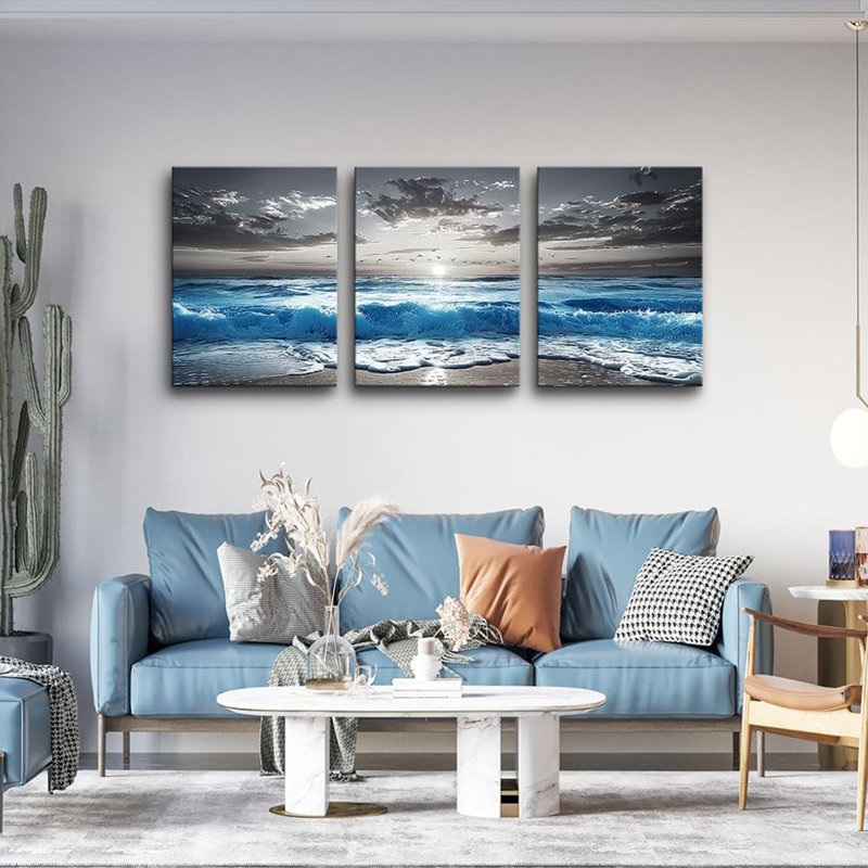 3 Piece Wrapped Canvas Print, 60 cm H x 40 cm W