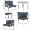 Wicker 7 - Person Garden Lounge Set with Cushions