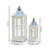 2 Piece Wood and Glass Candle Lanterns, Rustic Wood Candle Lantern Set for Indoor Outdoor Decor