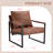 Ergonomic Brown Pu Leather Sofa, Industrial Style With Sturdy Metal Frame For Home Living