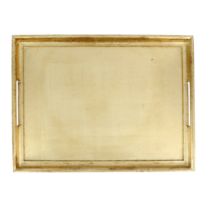 Plateau rectangulaire Florentine, Or, H 1,25 po x l 21,25 po x P 15,25 po - Grand