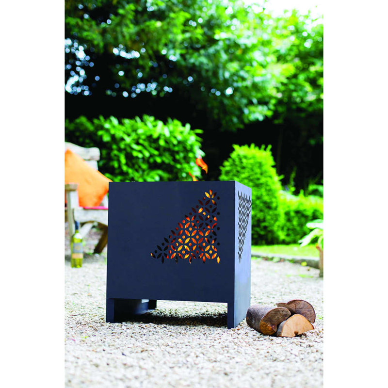 RedFire Fire Pit "Mesa" Square Black Steel