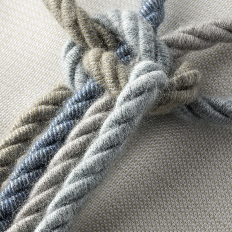 Rope Sunbrella® Rectangular Indoor/Outdoor Lumbar Pillow Cover & Insert by Elaine Smith, Aqua