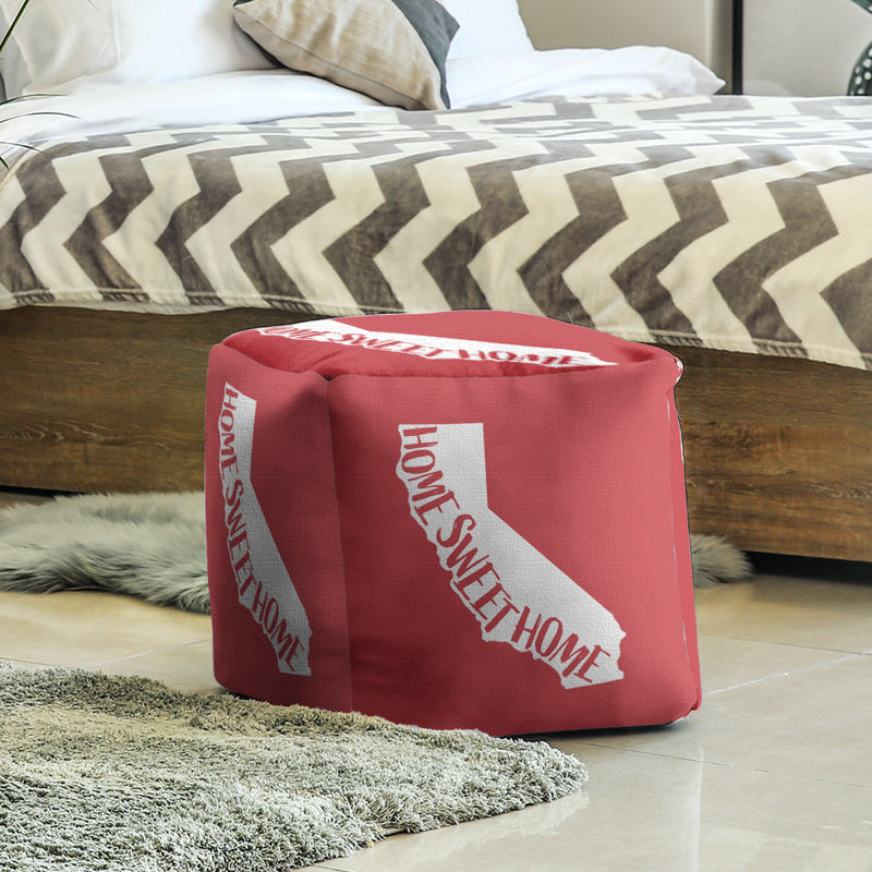 Repose-pieds cube en californie, home, Rouge