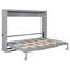 Grand lit escamotable mural et USB, gris-1061639369