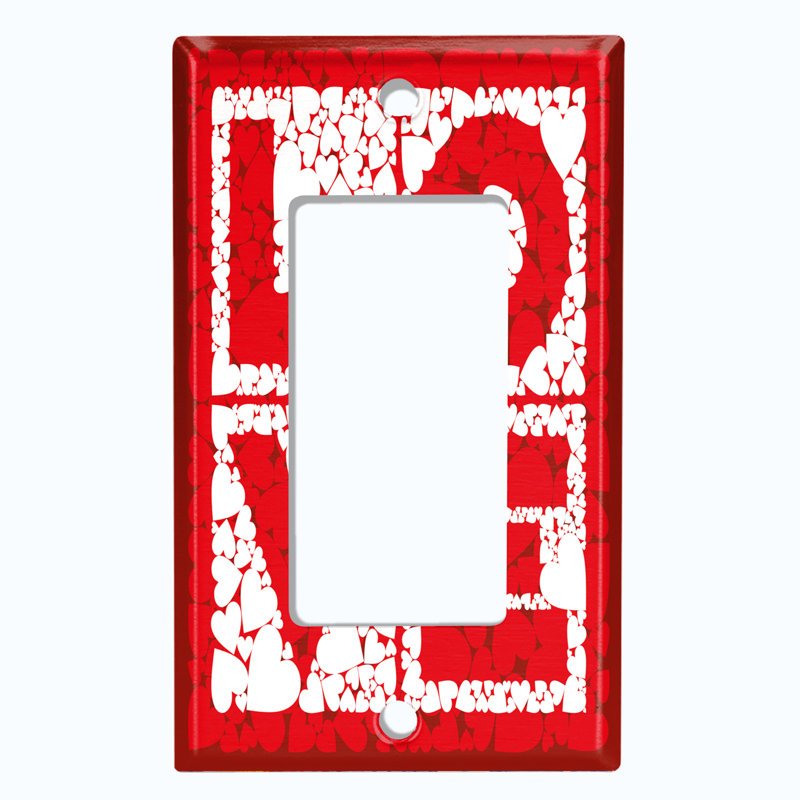 Plaque murale berçante Love Block Hearts 1-Gang