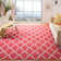 Stahl Hand Woven Flat Weave Wool/Cotton Geometric Rug in Red/Ivory