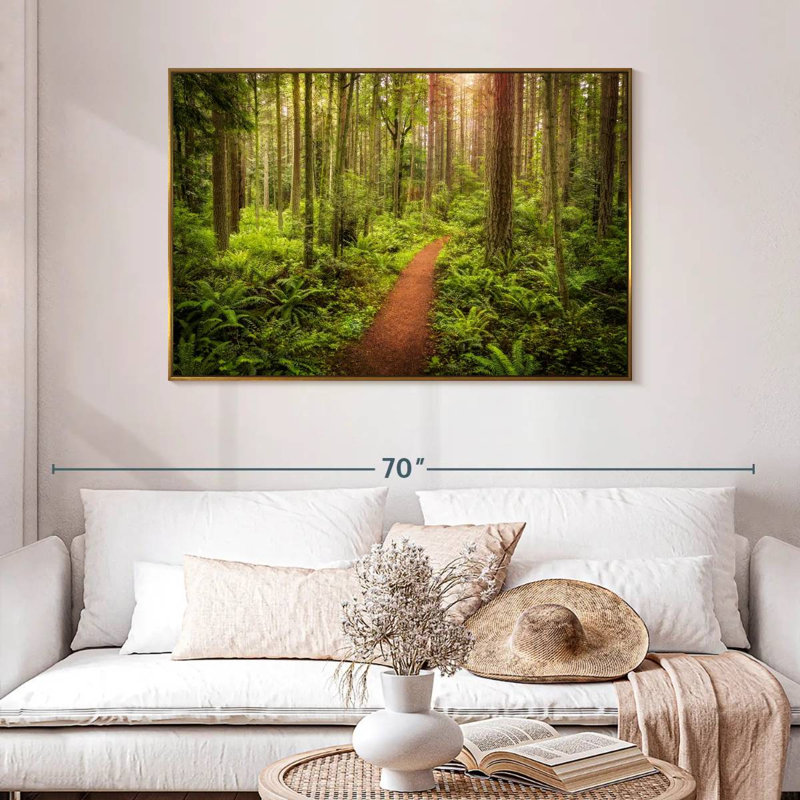 Washington Rainforest, 46 po x 31 po, Cadre flottant doré