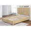 Grand lit plateforme en bois avec tête de lit à panneaux cannelés - Design minimaliste moderne, finition chêne clair-118010384