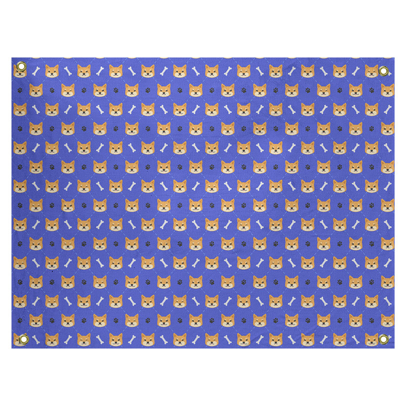 Shiba shiba par katelyn elizabeth tapisserie Avicia, Intérieur / extérieur, H 51,5 po x l 60,5 po, Bleu