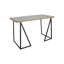 Bureau en bois d'acacia massif Moritz de 47 po avec port de chargement USB, bureau d'écriture d'ordinateur industriel avec base en métal, gris fumée