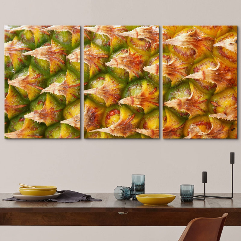 Texture de fruit d'ananas mûr pour la nourriture et les boissons, décoration murale moderne de soins de santé, Toile tendue