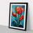 Tulip Flower Constructivism No.2 - Single Picture Frame Print on Wood-1355163592-1355163599