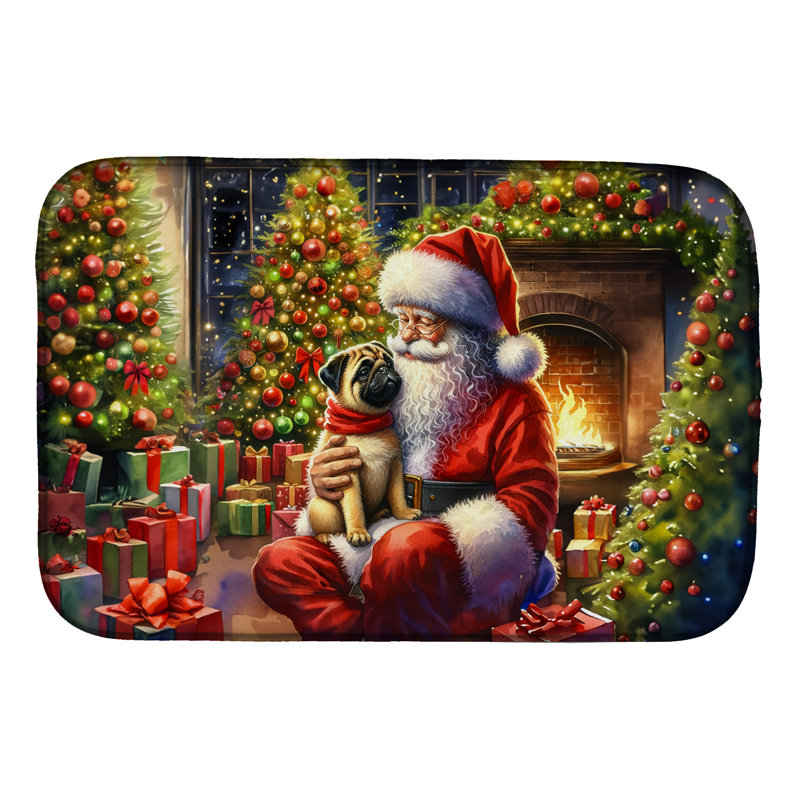 Tapis de vaisselle Fug Pug and Santa Claus