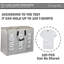 Triple Compartment Large Fabric Laundry Basket With Handles (Grey)