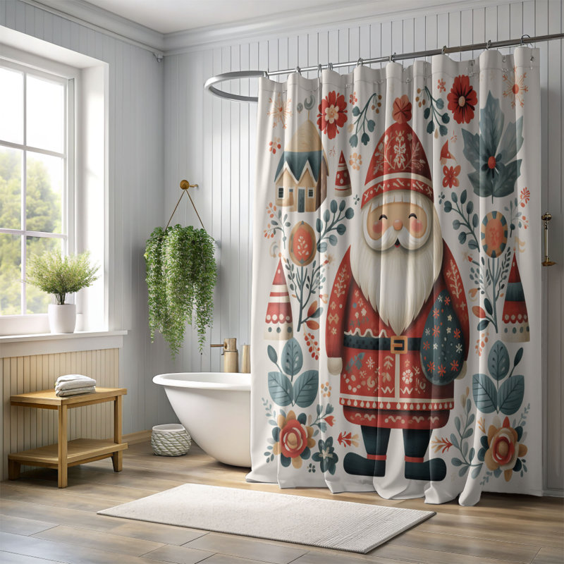 Rideau de douche standard 1 pièce Scandi, H 74 po x l 71 po