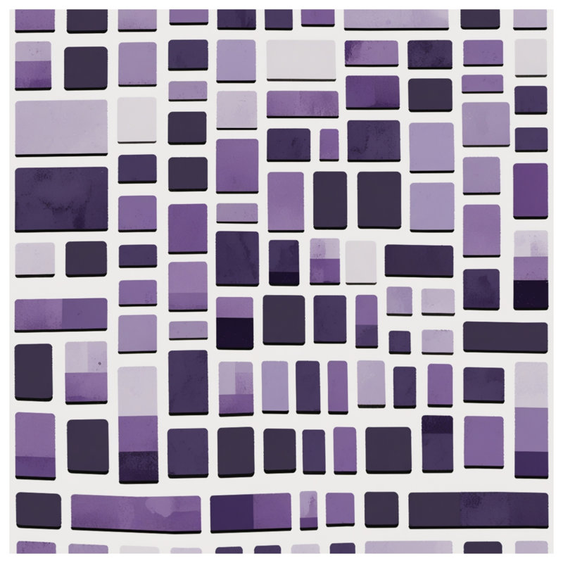 Housses de couette mauves en mosaïque rectangulaire, King