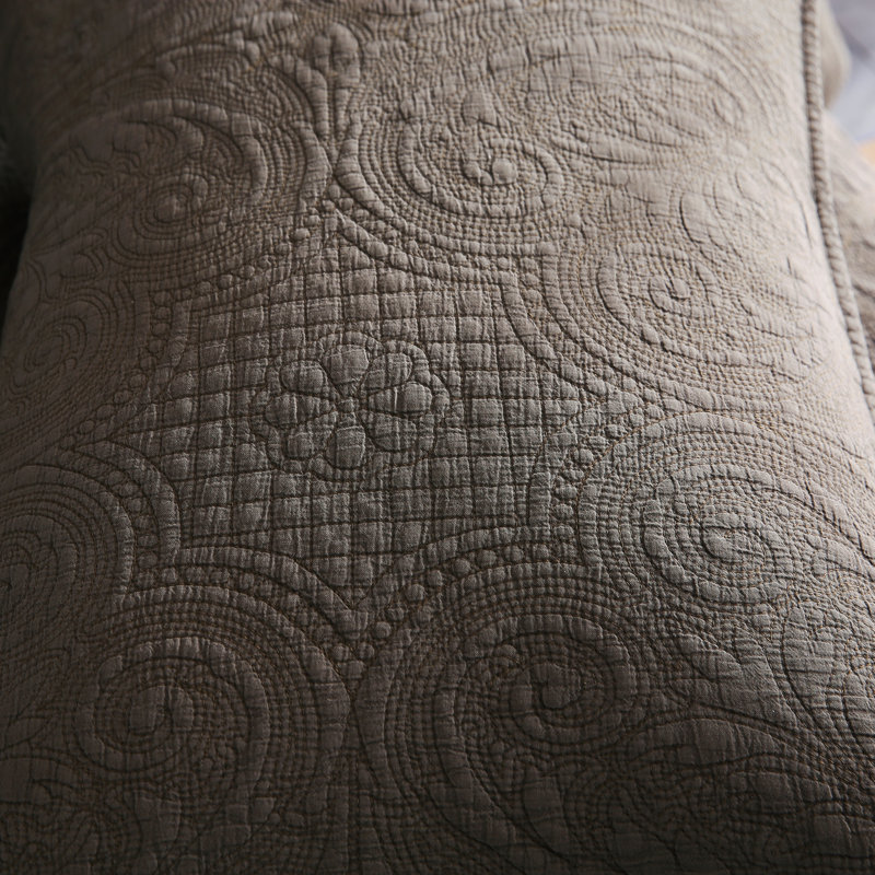 Ensemble de courtepointe réversible 100% coton RH, Gris ardoise, Grand