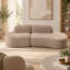 Canapé d'angle modulaire incurvé Modern Cloud sans os, 236 cm (93,1 pouces), en tissu éponge abricot, pour salon