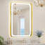 Miroir de salle de bain lumineux à DEL avec cadre en aluminium, éclairage avant et arrière, antibuée, 3 températures de couleur et intensité variable-1347892811-1347892820