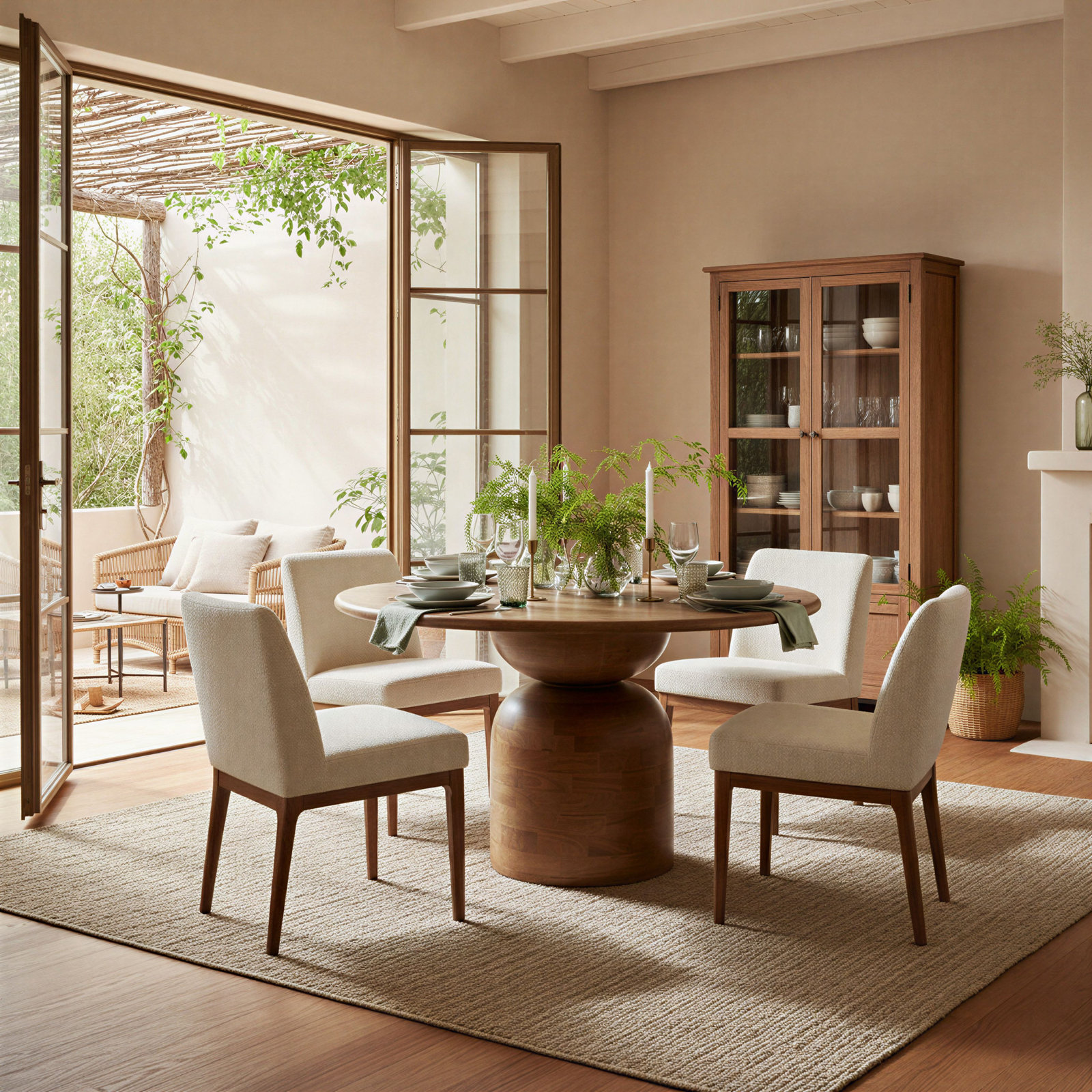 Kashida 47" Mango Dining Table, Walnut