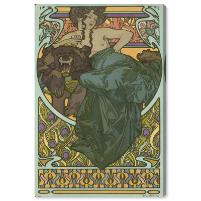 Dame par Alphonse Mucha, reproduction d'art sur toile par Art Remedy