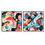 Ensemble de 2 collages carrés roses et bleus Popart Trendy-1515945793-1515945799