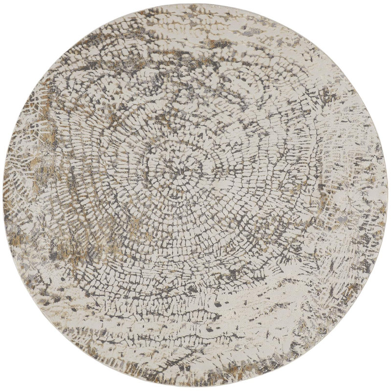 Shabuh Viscose Abstract Indoor Rug, Round 7'9"