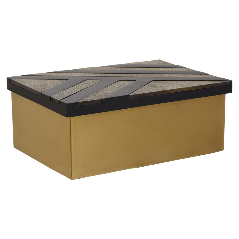 Amalan Wooden Decorative Box, 27cm H x 31cm W x 22cm D