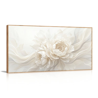 Ensemble de 1 tableau sur toile à fleurs blanches