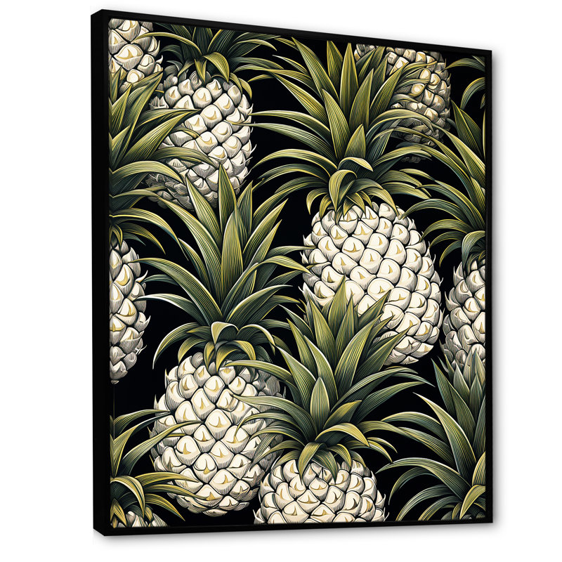 «Sweet Pinapple», reproduction sur toile, Cadre flottant noir, H 44 po x l 34 po x P 1,5 po