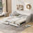 Sturdy Wooden Daybed with Trundle and Storage Drawers, Extendable Sofa Bed for Versatile Use-1298710682