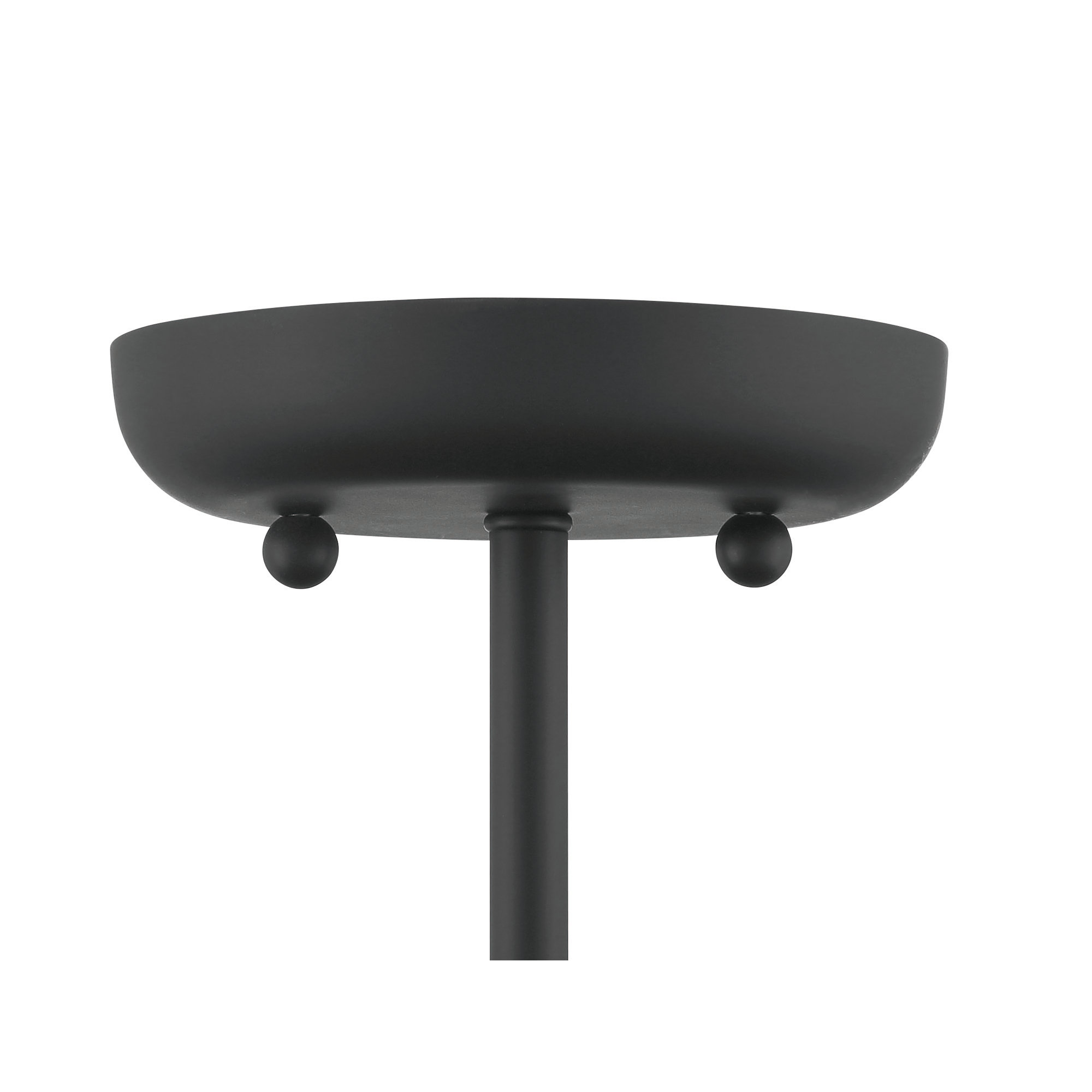 Del Single Light Metal Semi Flush Mount, Black