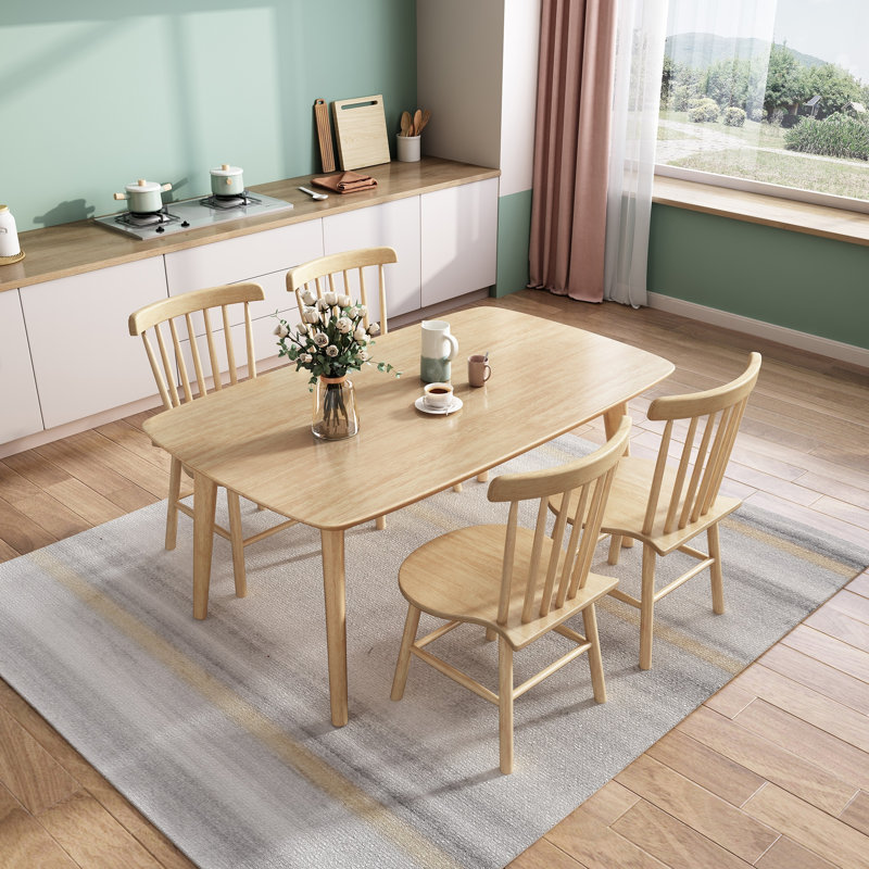 Solid Wood Dining Table Modern Rectangular Restaurant Table, 29.90" H x 47.20" L x  27.60" W