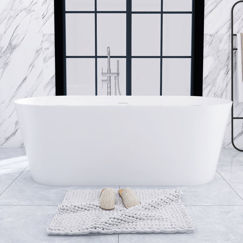 66.9'' x 29.5'' Freestanding Soaking Acrylic Bathtub