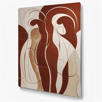 Art mural abstrait en métal brun 17