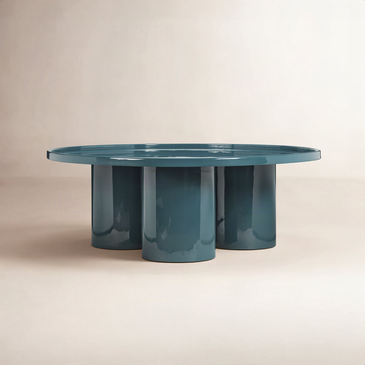 Isthia 37.75 " Iron Coffee Table, Aegean Teal