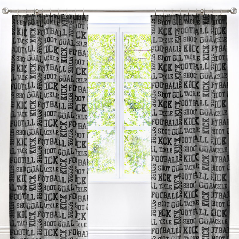 Football Room Darkening Curtain Pair