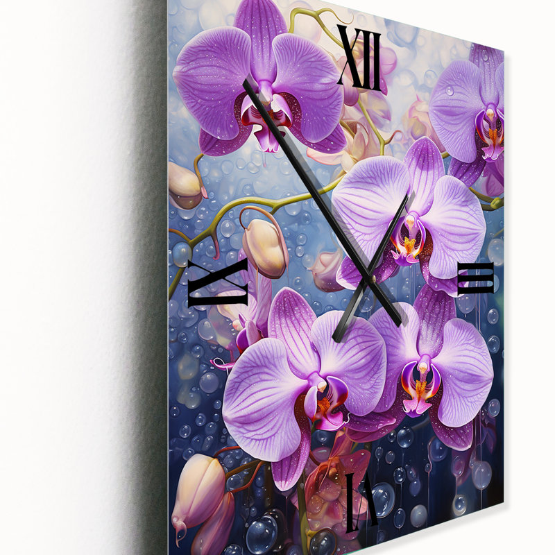 Horloge murale Orchidées, Grand