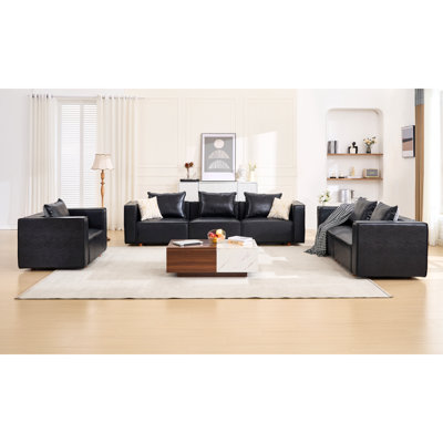 Ensemble de salon configurable en cuir végétalien