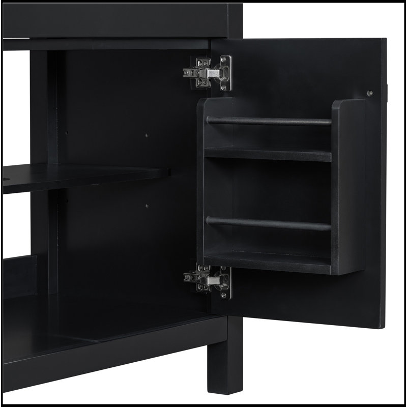 Ensemble de meuble-lavabo moderne 60 po avec lavabos doubles (séparés), lavabos doubles en céramique, tablette réglable, portes à fermeture en douceur et tiroir rabattable - Solution de salle de bain moderne pour salles de bain spacieuses
